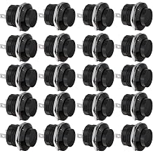 Clyxgs SPST Mini Push Button Switch AC250V/3A AC125V/6A with no Lock Momentary Push Button Switch Black Cap 20-Pack