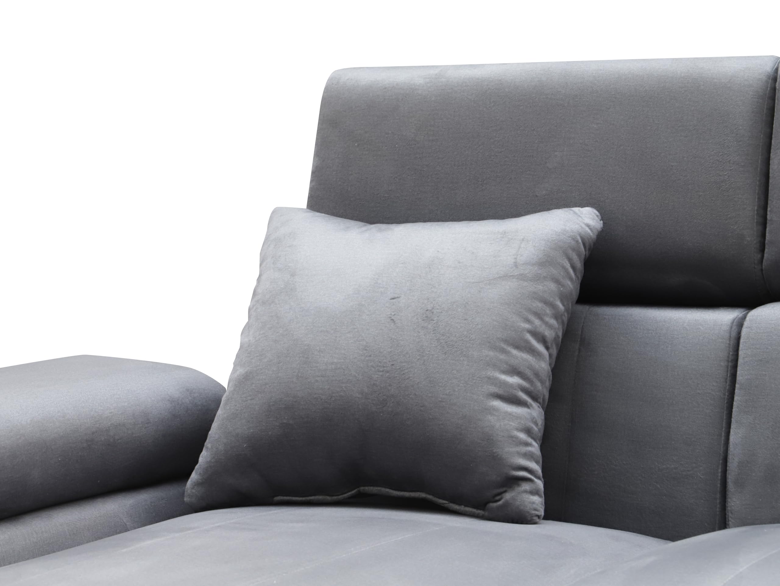 Ecksofa OTTO, Eckcouch mit Schlaffunktion, Federkern, Verstellbare Kopfstützen, Einfacher Klappmechanismus, Bettfunktion, Zusätzlicher Stauraum, Plüsch Grau, Rechts