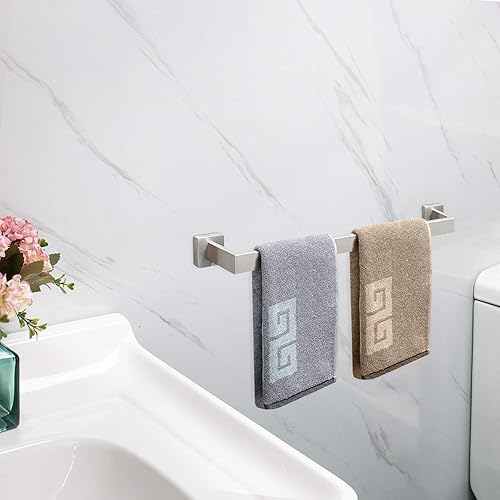 Miniatura 8 de NearMoon Toallero, accesorios de baño de acero inoxidable grueso de alta calidad, para baño, toallero para colgar en la pared (1 paquete, níquel