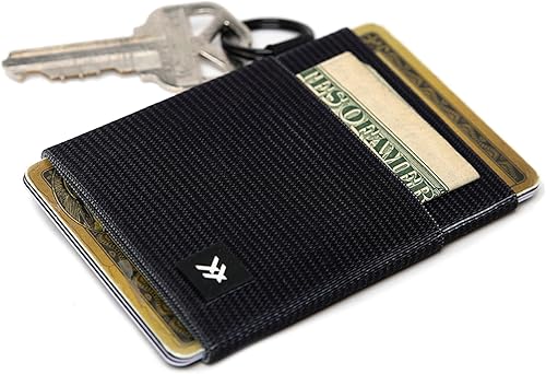 Vista 2 de Thread Wallets Cartera minimalista ultradelgada con tarjetero para hombres y mujeres, Negro, Talla única, Casual