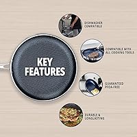 Vista 5 de THE COOK'S COMPANY Juego de sartenes antiadherentes, sartenes de 8 pulgadas, 9.5 pulgadas, 11 pulgadas con revestimiento antiadherente de primera