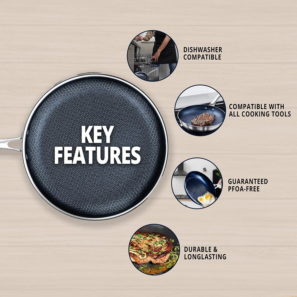 THE COOK'S COMPANY Non-Stick Frying Pan - Premium Skillet for Everyday Cooking, Nonstick Pan for Easy Cleanup, Durable Pan for Versatile Cooking Needs (Size: 9.5inch) — Amazon image 5