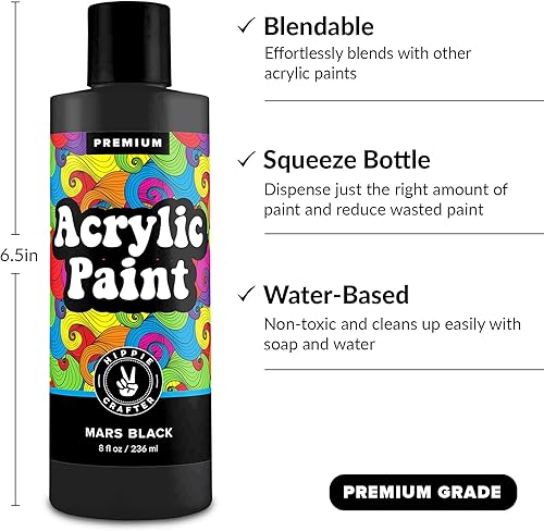 Miniatura 3 de Pintura acrílica blanca de colores premium, pinturas artísticas para lienzo y pintura al aire libre, botella de 8 onzas, 8.0 fl oz, color blanco