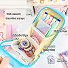 Kawaii Pencil Case, Cute Transparent Aesthetic Pencil Case, Large Capacity Cute Pencil Pouch with Zippers, Stationery Organizer Storage for Girls Blue