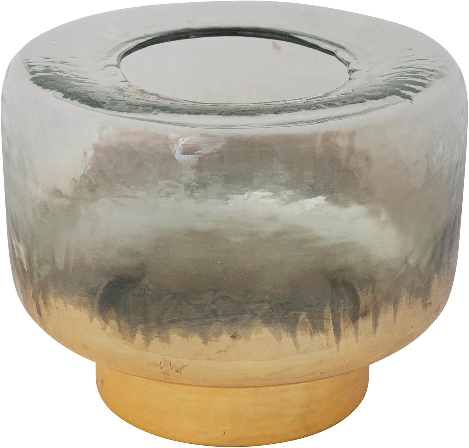 Creative Co-Op Round Mercury Glass Hurricane Candle Holder, Gold