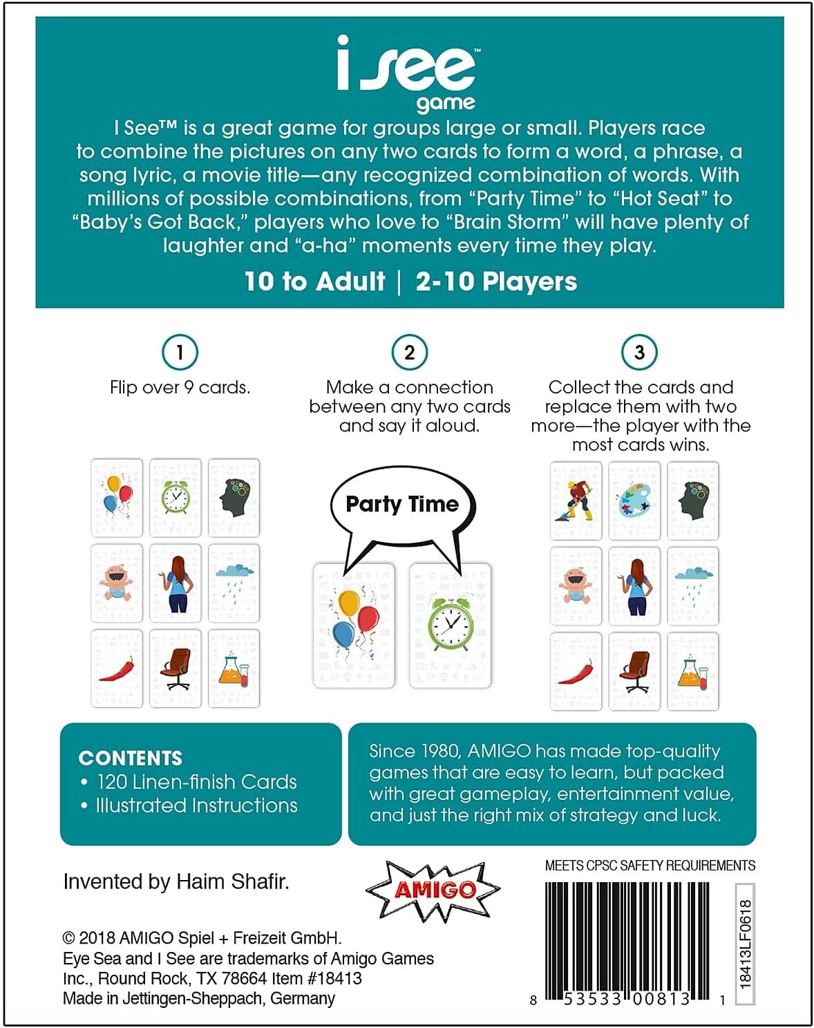 AMIGO Games Eye Sea - Fun and Fast-Paced Brainstorming Party Card Game for 2-10 Players, Ages 10+