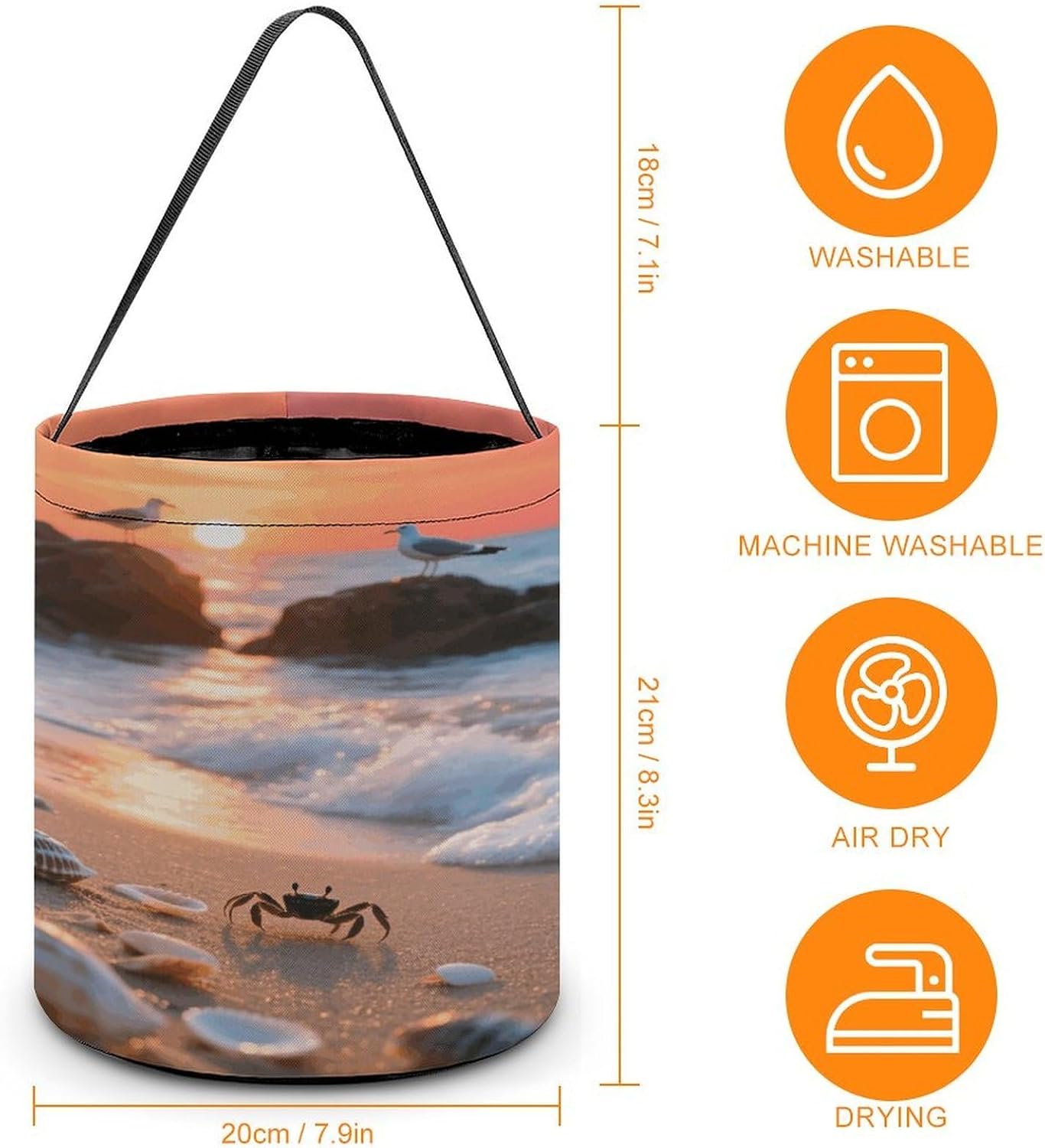 LLUTSNTH Sea Beach Sunset Halloween Tote Treat Bag for Trick Or Treat image 2