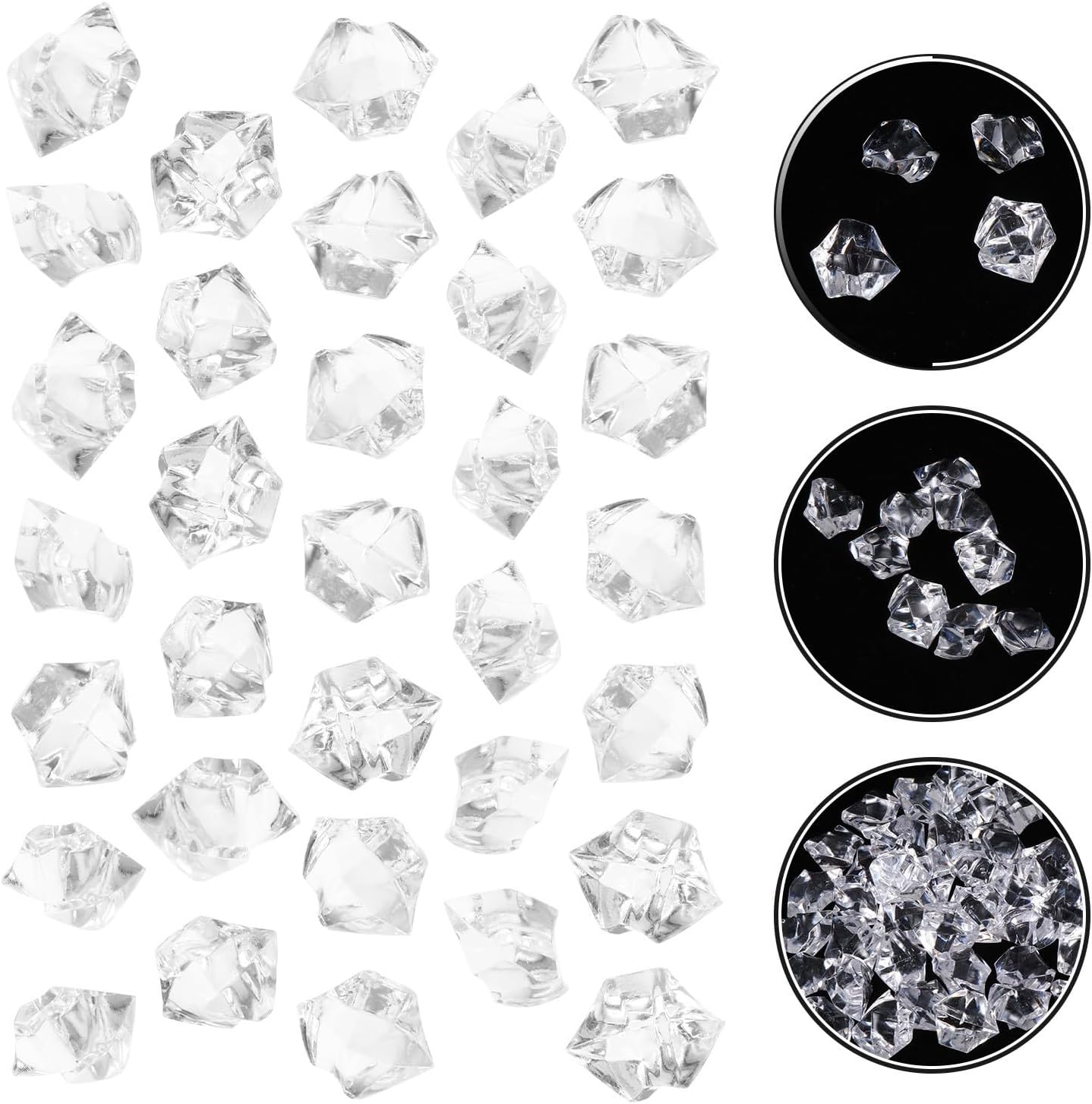 600pcs Acrylic Fake Ice Cubes with Unique Shape for Vase Fillers and Decorative Home Scattering Around Candles Chic Reusable Ice Rocks