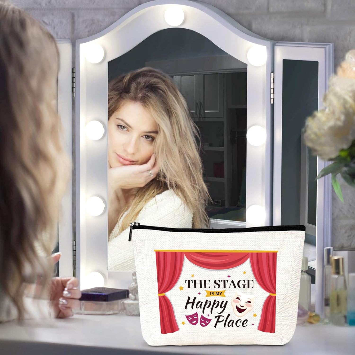 Theater Gifts Makeup Bags - 6Pcs Musical Theater Cosmetic Bags with Zipper, Funny Broaddway Theatre Gifts for Women Theatre Lovers Actors, Birthday Christmas Valentine Mother's Day Presents - Image 5