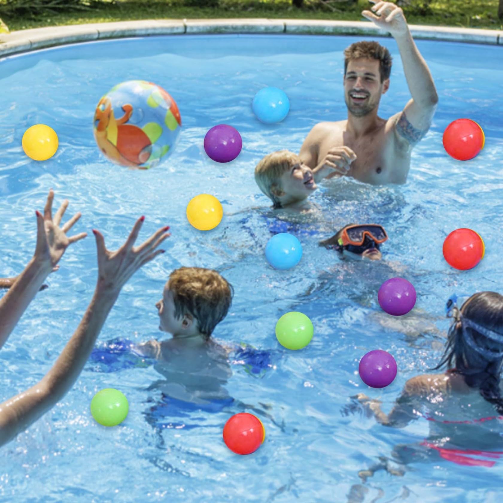 Palline da gioco da 100 pezzi, Palline da piscina per interni, da piscina per bambini in plastica colorata per asilo nido per bambine, 5, 5 cm