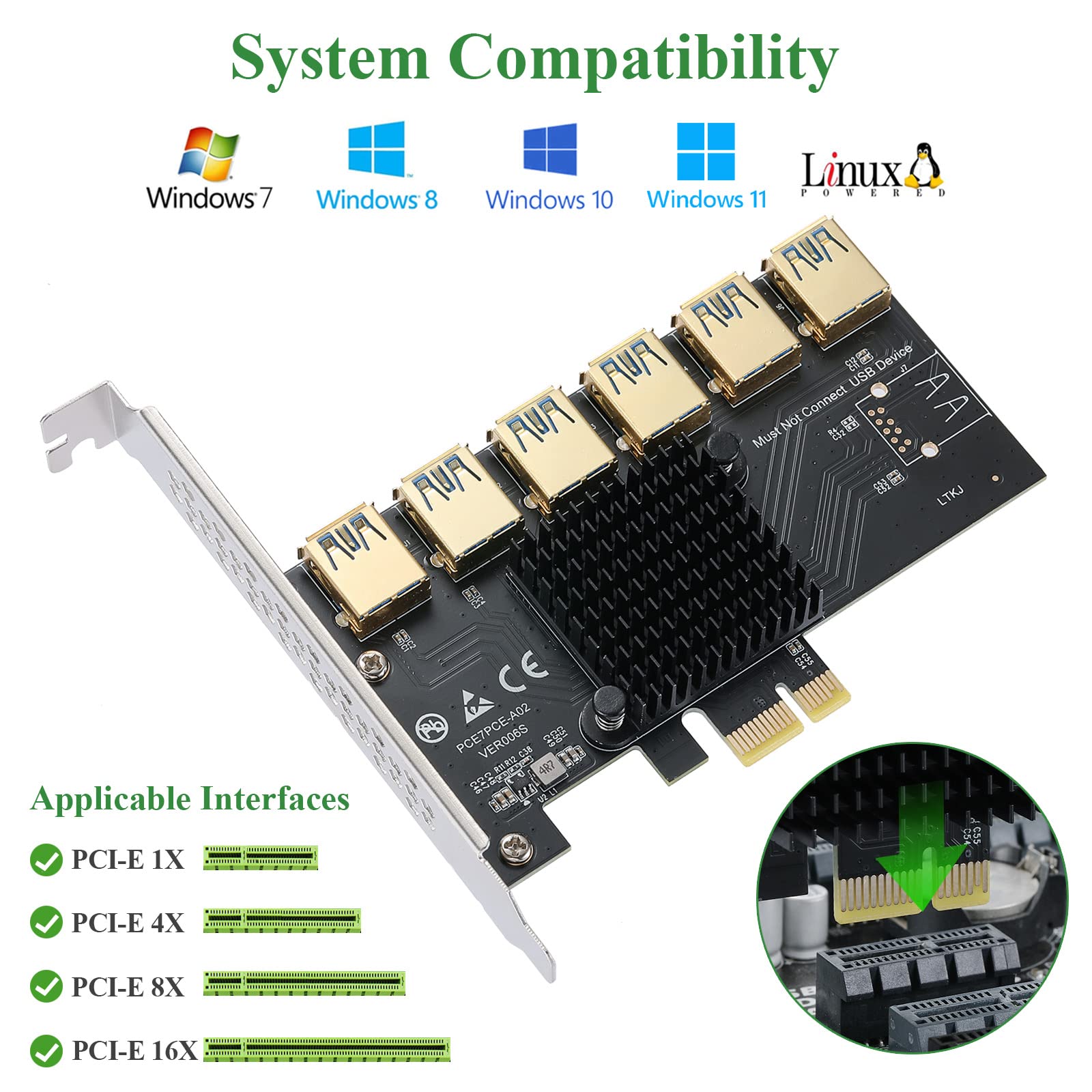 Amazon.co.jp: MZHOU PCI-E 1〜6USBスロットライザーカード -WindowsLinuxMacと互換性のあるビットコイン マイニング用のより安定性の高いUSB3.0アダプターマルチプライヤーカード : パソコン・周辺機器 Pci マルチプライヤPcie 1X-4/5/6  USB 3.0拡張カードPcie1-4ハブ ...