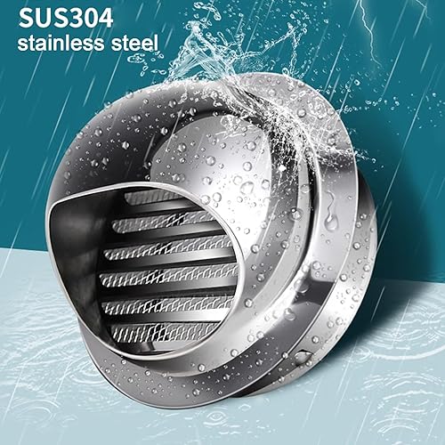 Miniatura 2 de Tapón redondo de acero inoxidable 304, salida de aire de pared exterior, campana extractora de tubo de escape, tapa de lluvia de chimenea, tapa