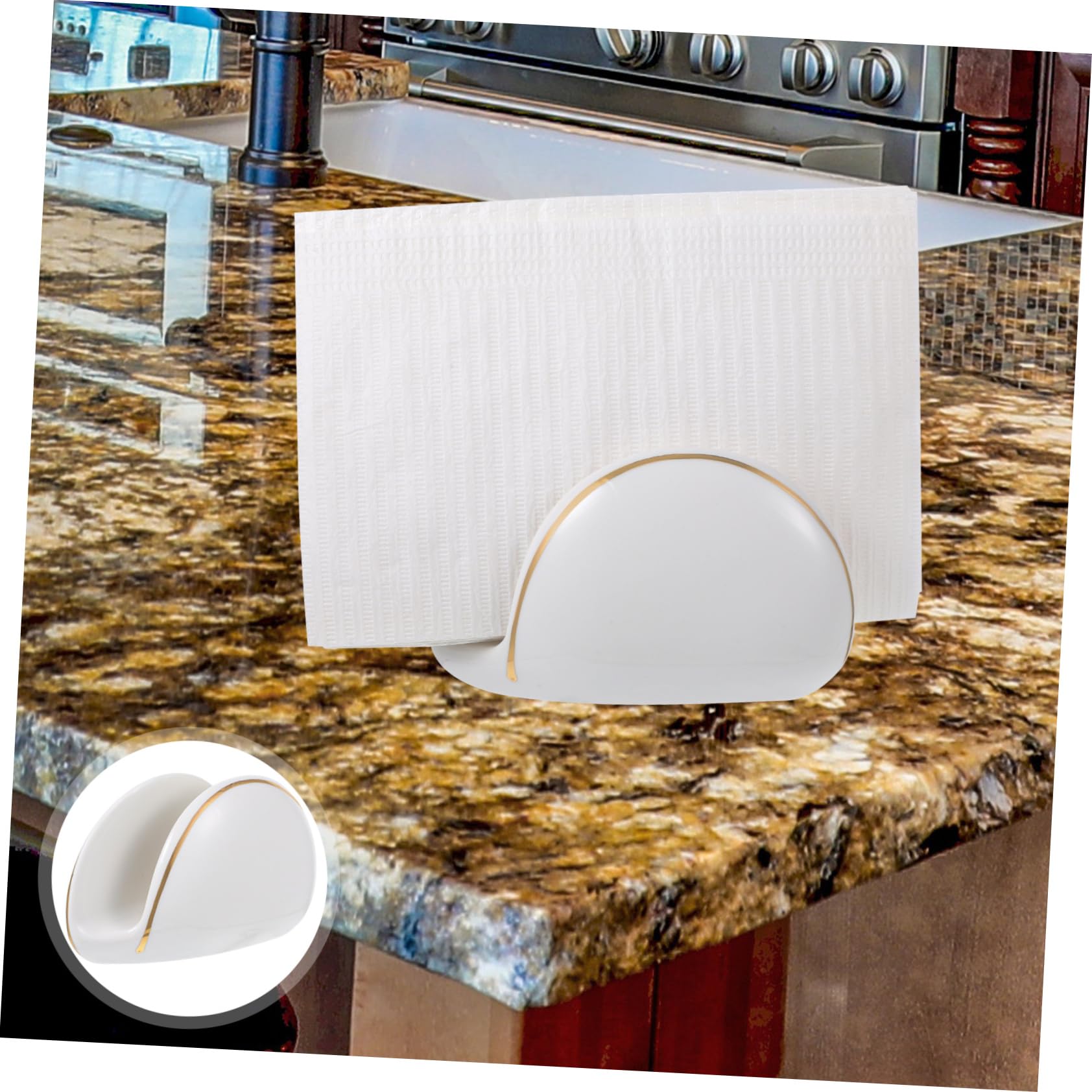 Cabilock 4piezas Soporte De Servilletas De Cerámica Diseño Asimétrico Para Restaurantes y Cafeterías Elegante Dispensador De Servilletas De Cerámica Para Uso Diario y Especiales