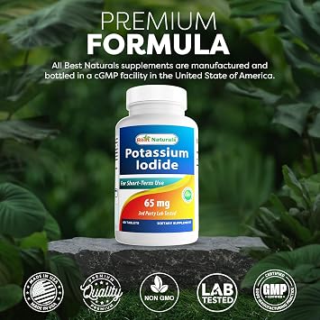 Best Naturals Potassium Iodide 65 mg - Dietary Supplement, 60 Tablets (60 Count (Pack of 1)) (1)