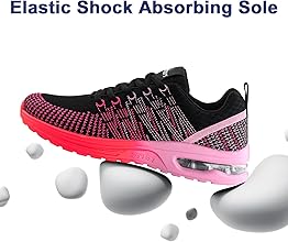 Zapatillas Deporte Mujer Zapatillas Deportivas Zapatillas de Running Transpirables Zapatos Deportivos Ligero Zapatos Correr Gimnasio Sneakers Casual Negro EU 36-423