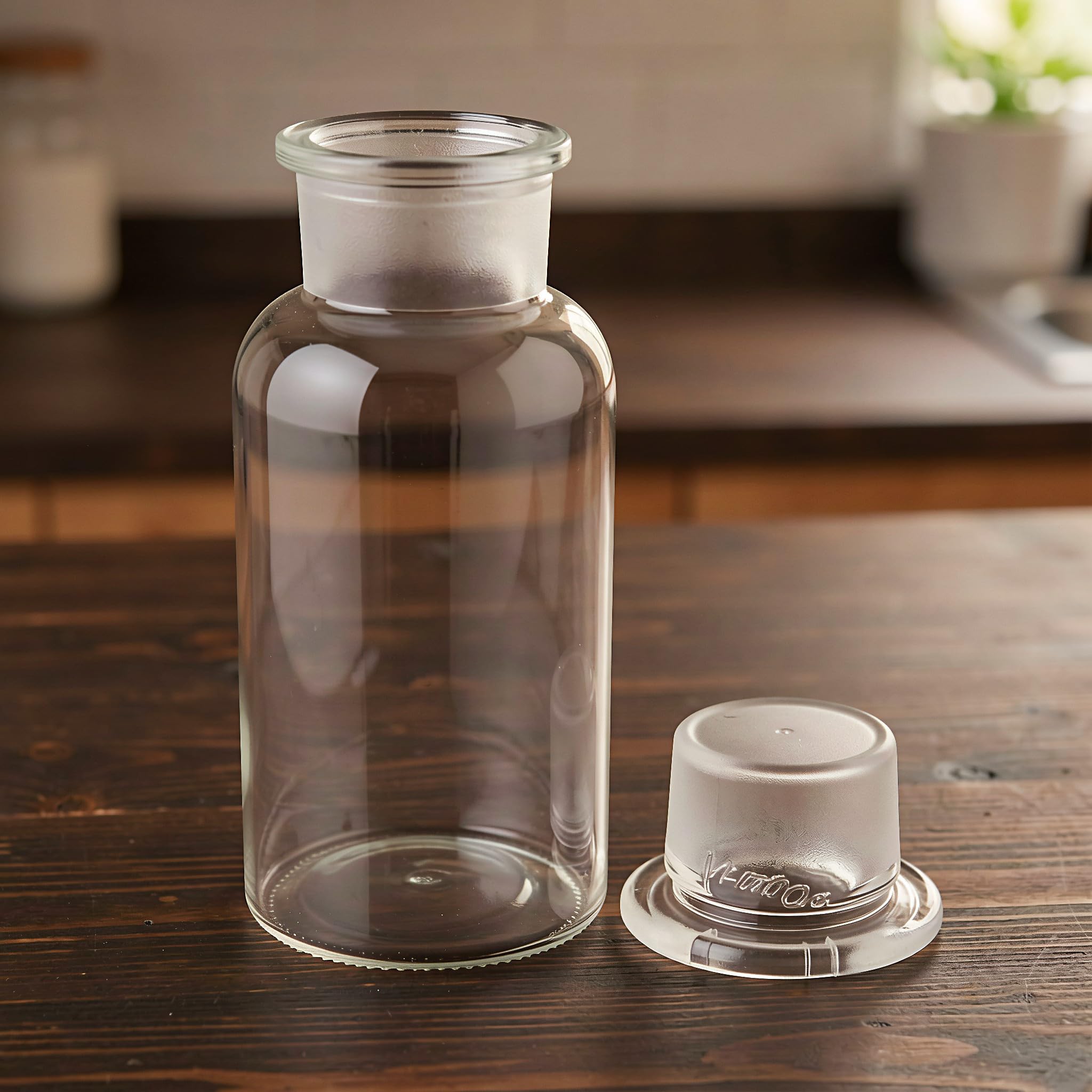 Lurrose 5 frascos de vidrio transparente para reactivos de laboratorio con boca ancha: