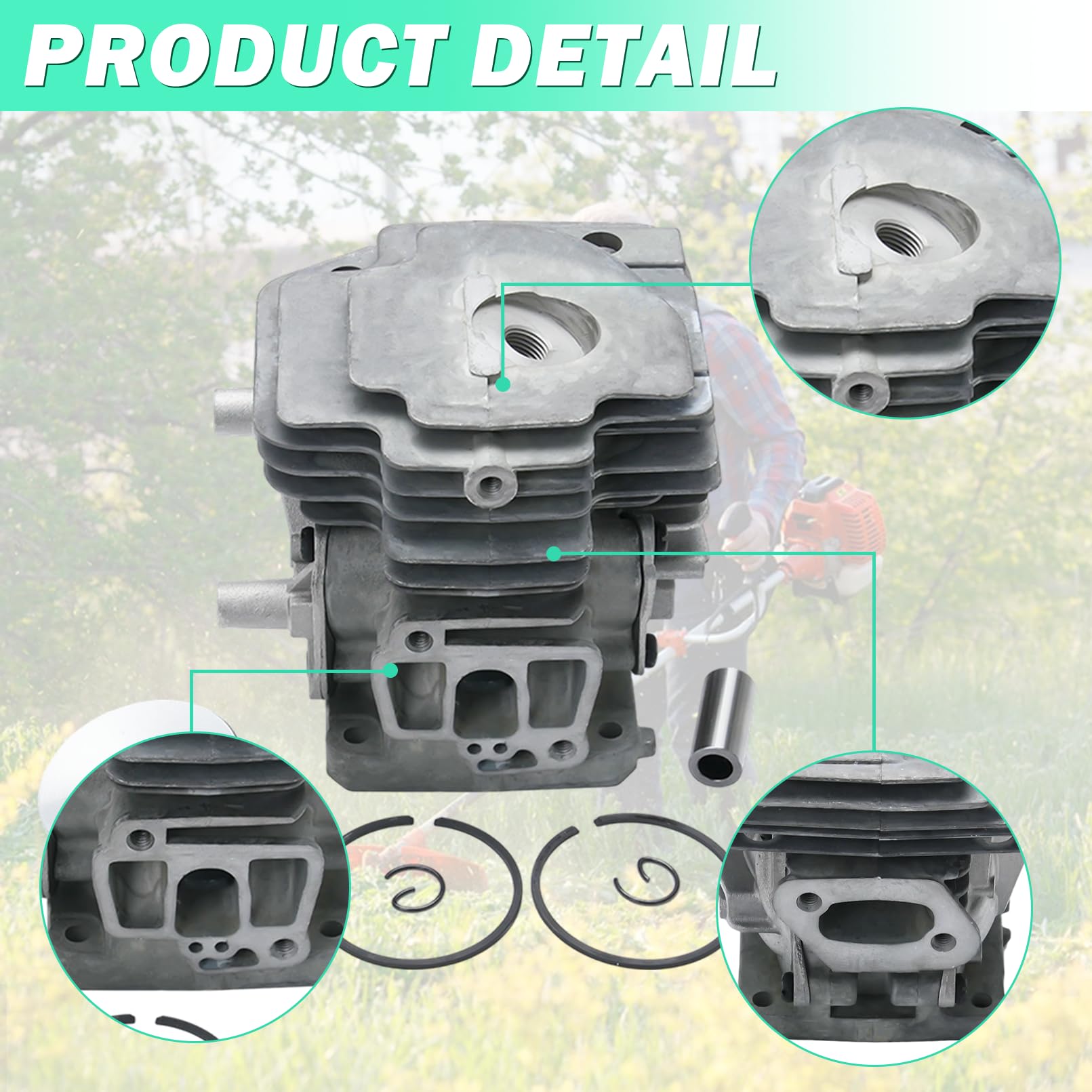 Adefol Kit de cilindros de 40 mm para Stihl FS 240, FS 240 C, FS 240 R, FS 240 RC, FS 260, FS 260 C, FS 260 R, FS 260 RC, FS 360 C, FS 410 C Freischneider, reemplazo para OEM 4147 020 1206