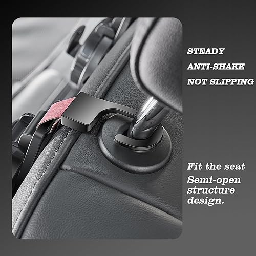 Miniatura 3 de Luludeery Portavasos y gancho 3 en 1 para reposacabezas de automóvil con soporte para teléfono celular, portavasos multifuncional y soporte para
