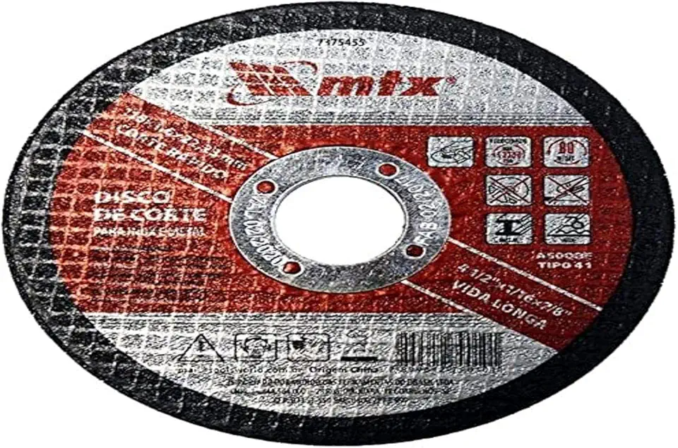 MTX Disco De Corte Para Inox E Metal 115 X 1,6 X 22 Mm Óxido De Alumínio E Carbeto De Silício Corte Rápido Limpo Reforçado Profissional Versátil