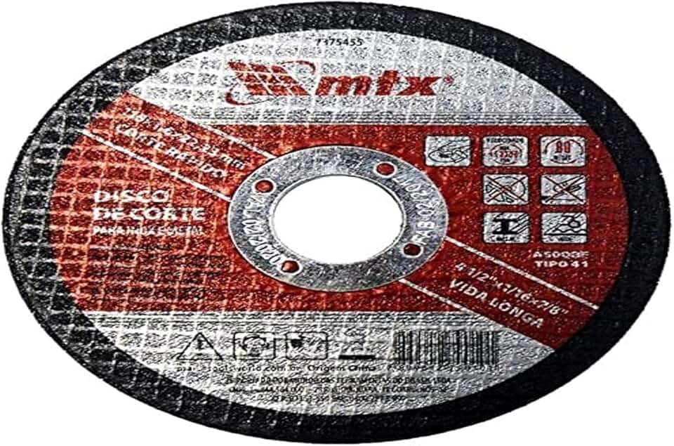 MTX Disco De Corte Para Inox E Metal 115 X 1,6 X 22 Mm Óxido De Alumínio E Carbeto De Silício Corte Rápido Limpo Reforçado Profissional Versátil