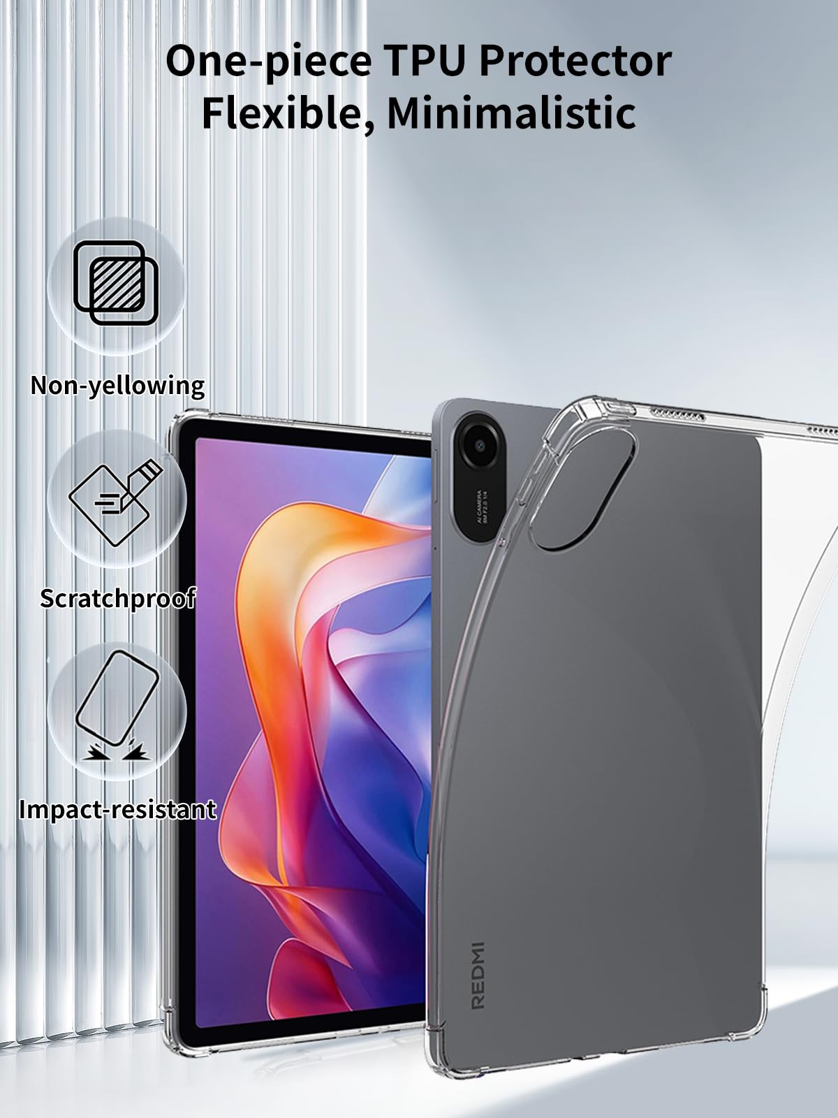 ほぼ未使用 xiaomi Redmi pad2 ラベンダー ケース付き ほぼ未使用