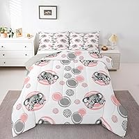 Vista 27 de Juego de edredón de perro lindo para niños, juego de ropa de cama con estampado de carlino de dibujos animados para niños y adolescentes, juego
