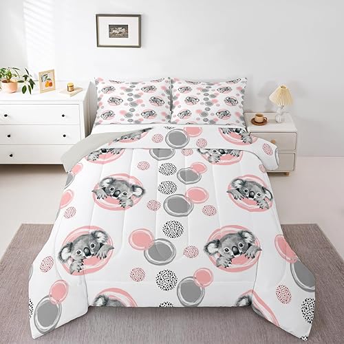 Miniatura 27 de Juego de edredón de perro lindo para niños, juego de ropa de cama con estampado de carlino de dibujos animados para niños y adolescentes, juego