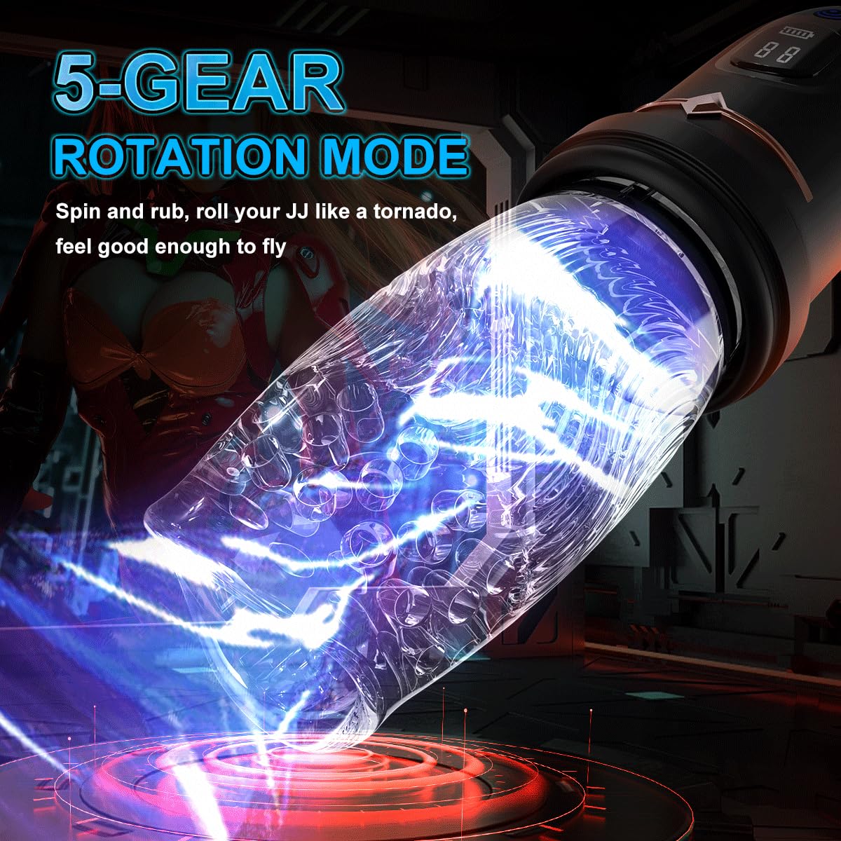 Elektrischer Masturbator Cup mit 5 Modi Teleskopfunktion 5 Rotierende Massagefunktion und 10 Vibration, Sex Spielzeug für die Männer, Masturbieren für Männer, Taschenmuschi Penis Masturbatoren