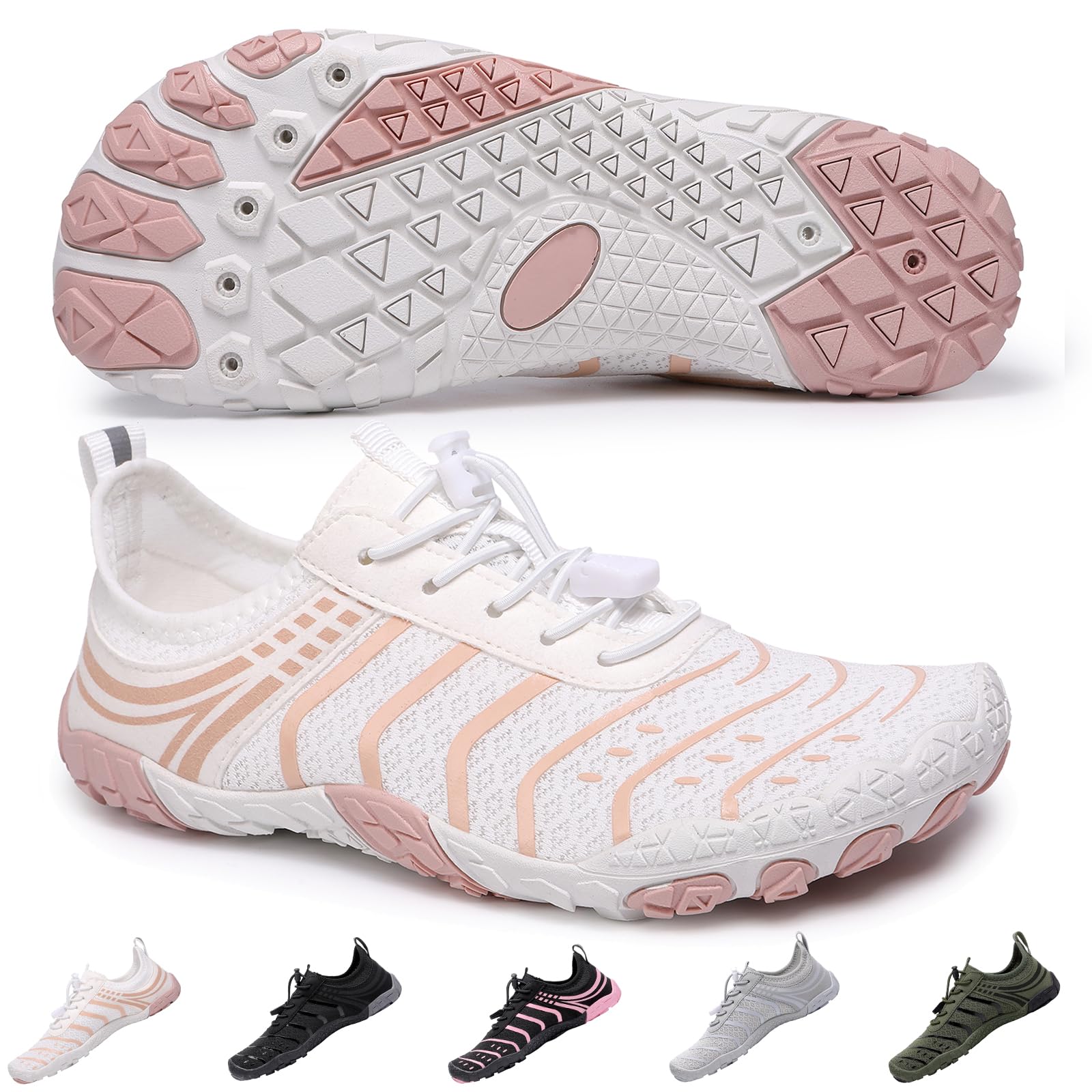 SIOSNETA Hike Barefoot Shoes for Women Men, Breathable Non-Slip Athletic Footwear, Wide Toe Water Shoes for Hiking, Non-Slip Neuropathy Shoes for Women Men, Grounded Comfort wear