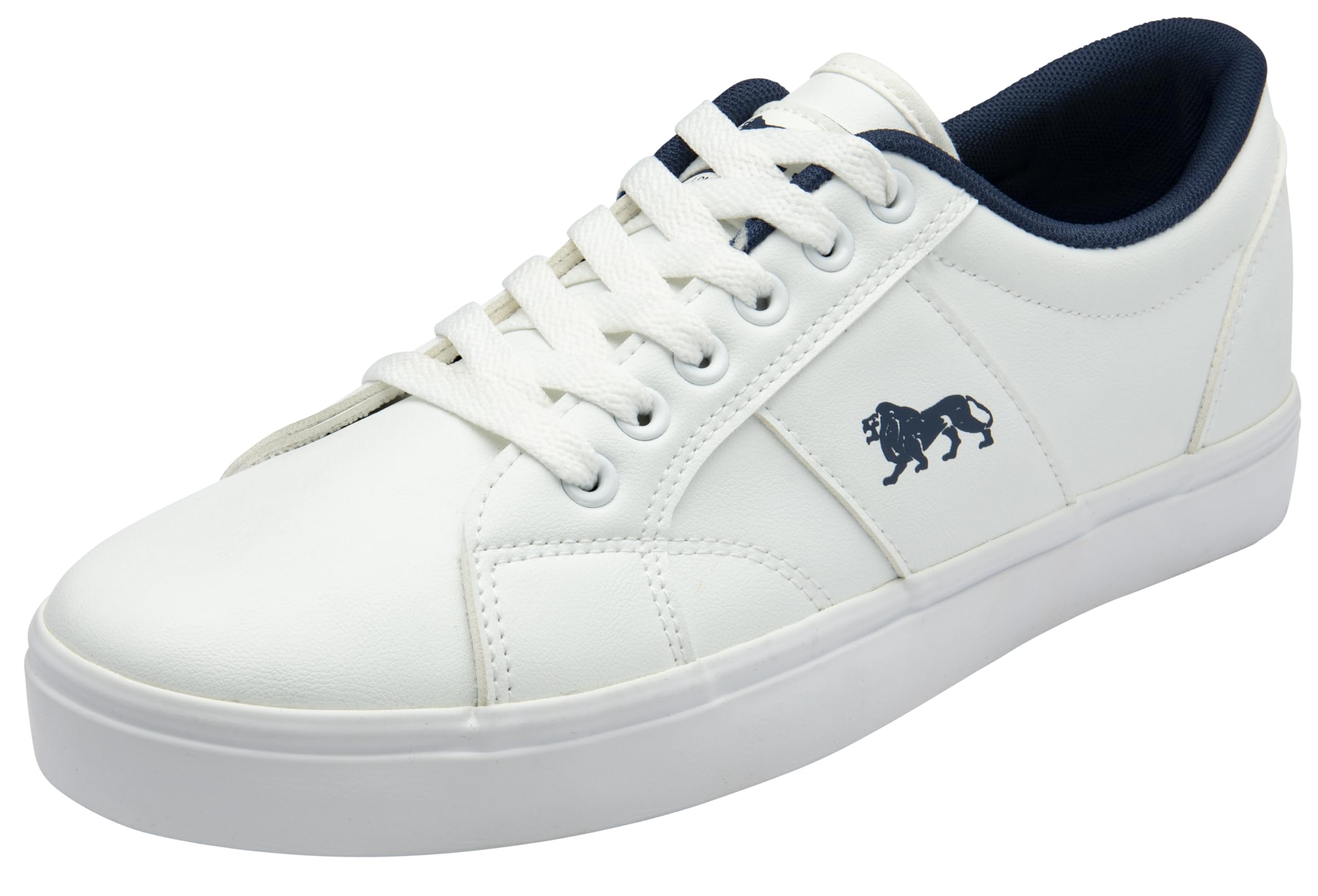 Lonsdale Men's NEWSHAM Sneaker, White/Navy PU, 8 UK