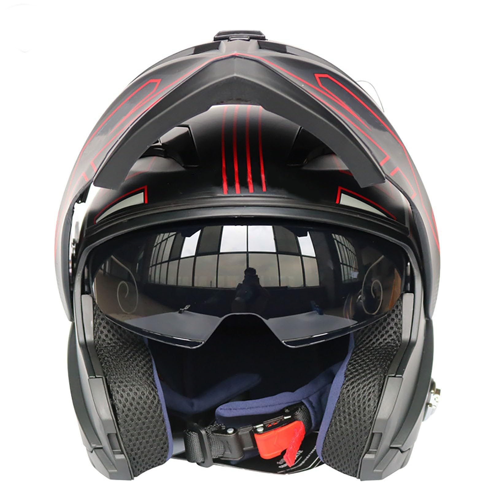 Casco Integrale modulare Moto con Doppia Visiera e Prese d'Aria Multiple, Casco da Moto Flip-up omologato DOT/ECE per Uomo e Donna, Casco Moto,ciclomotore e Scooter E,L(59-60cm)