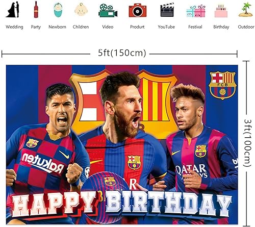 Miniatura 2 de Telón de fondo para fiesta de cumpleaños de Barcelona, decoración de fiesta de cumpleaños de Barcelona, fondo de fotos de fútbol, accesorios para
