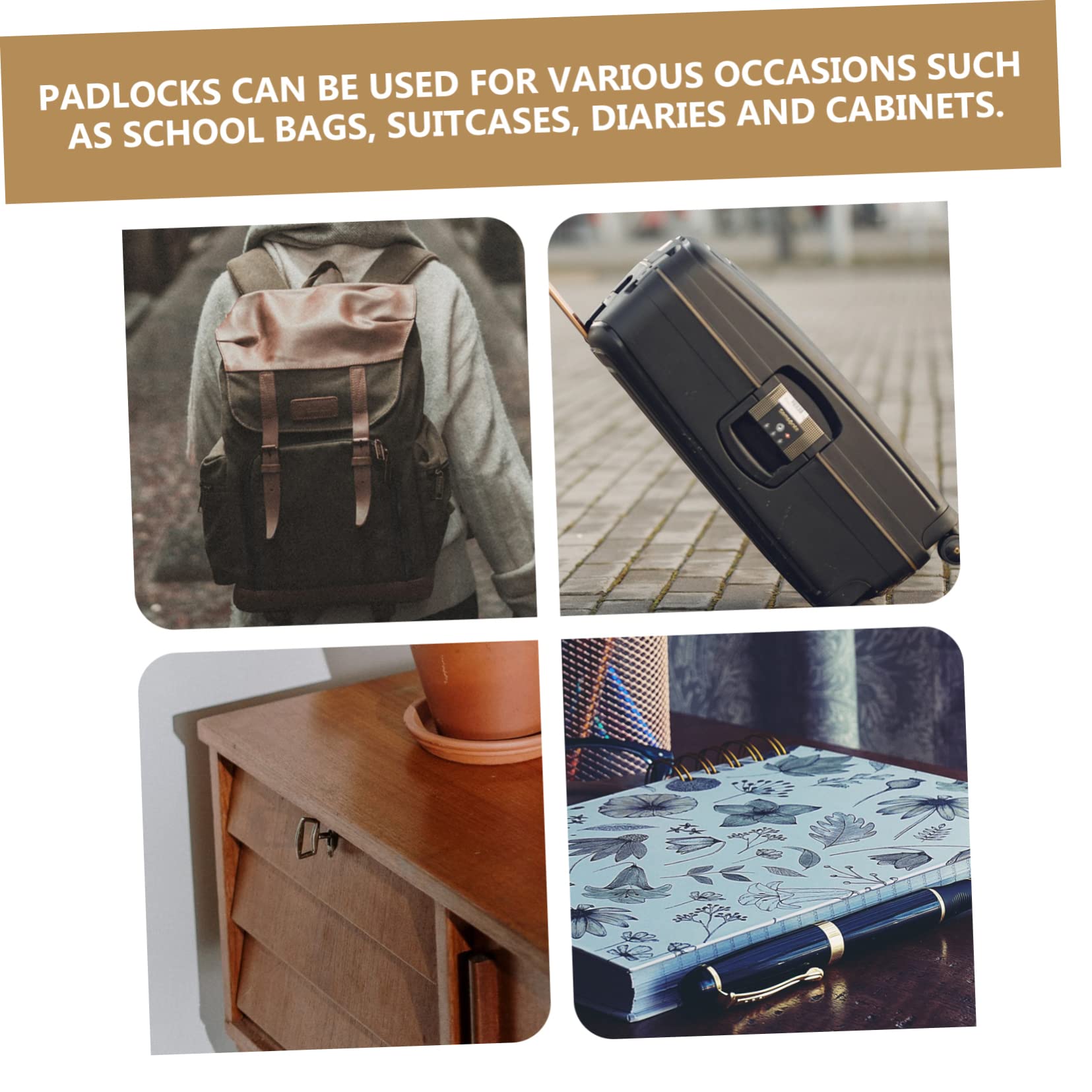 Cabilock 4 Combination Lock for School and Gym Lockers Portable Padlock Easy Reset Your Own Code Secure Your Belongings from Theft for Lockers and Toolboxes