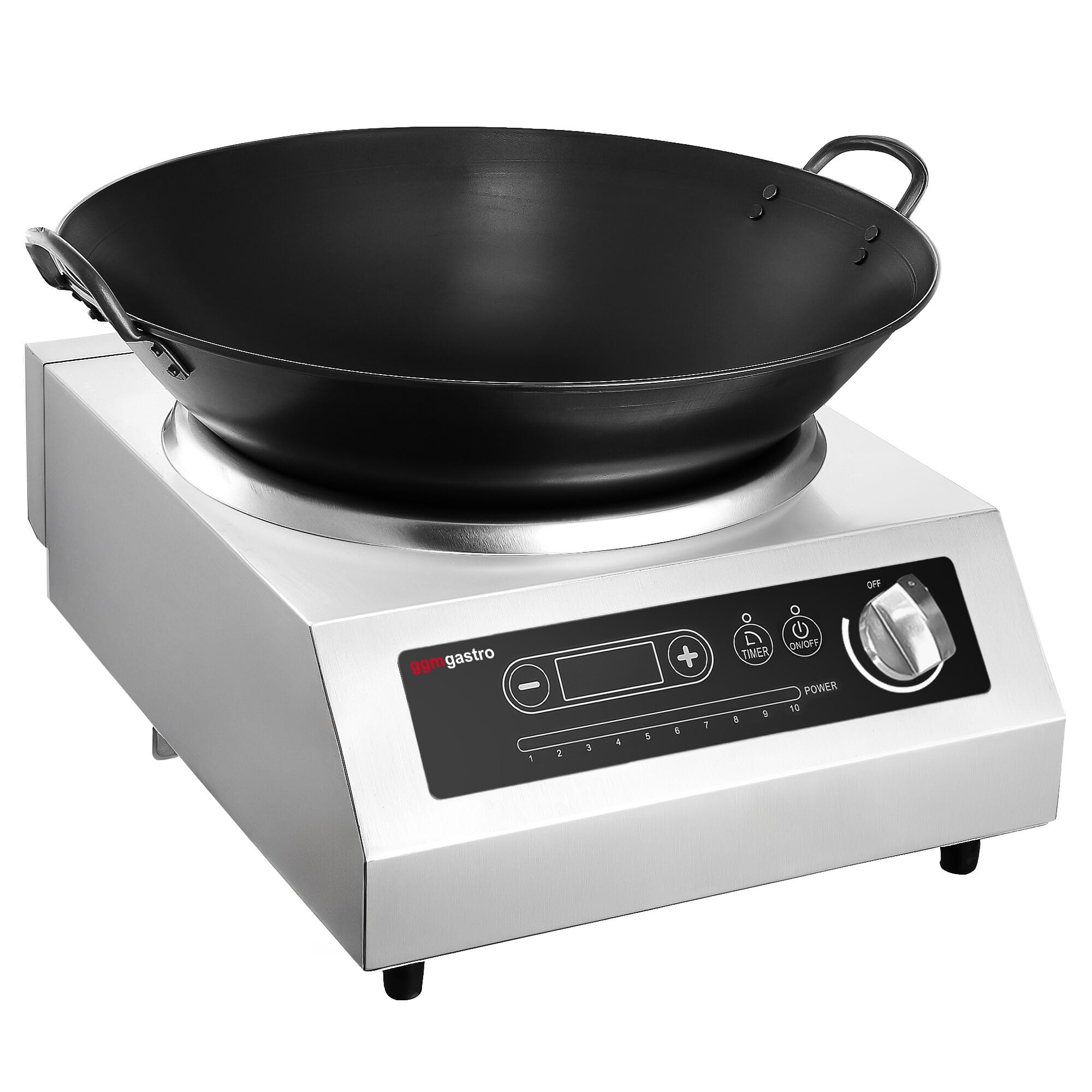 GGM Gastro Wok-Induktionsherd 3,5 kW | Ideal für die Gastronomie, intuitive Touch-Bedienung, präzise Timer-Funktion, sicher durch Abschaltautomatik, robust