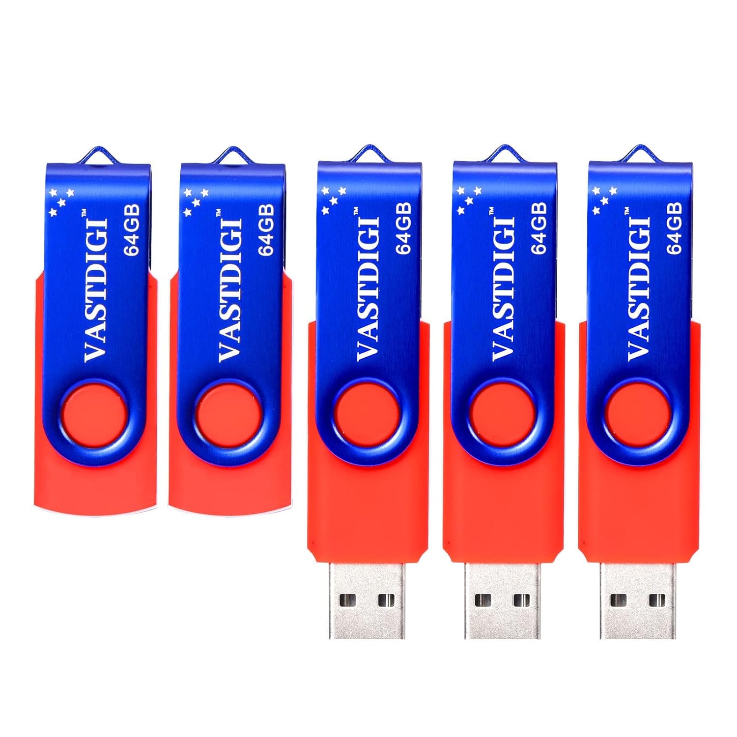 64GB USB Jump Drive 5 Pack,VASTDIGI USB Drive for Storage and Backup 2.