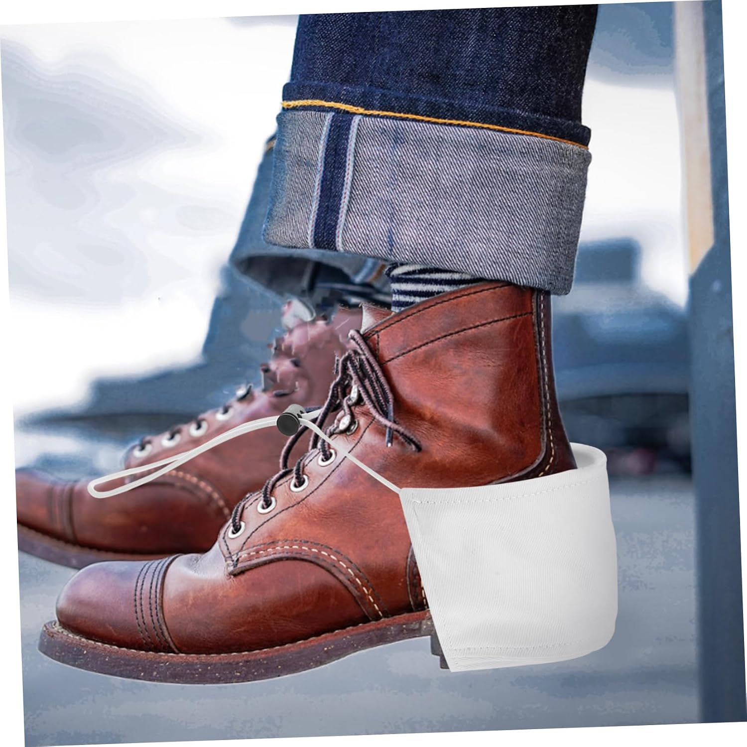 Shoe Heel Protectors for Drivers Unisex Cover for High Heels Comfortable for Long Distance Driving Design White