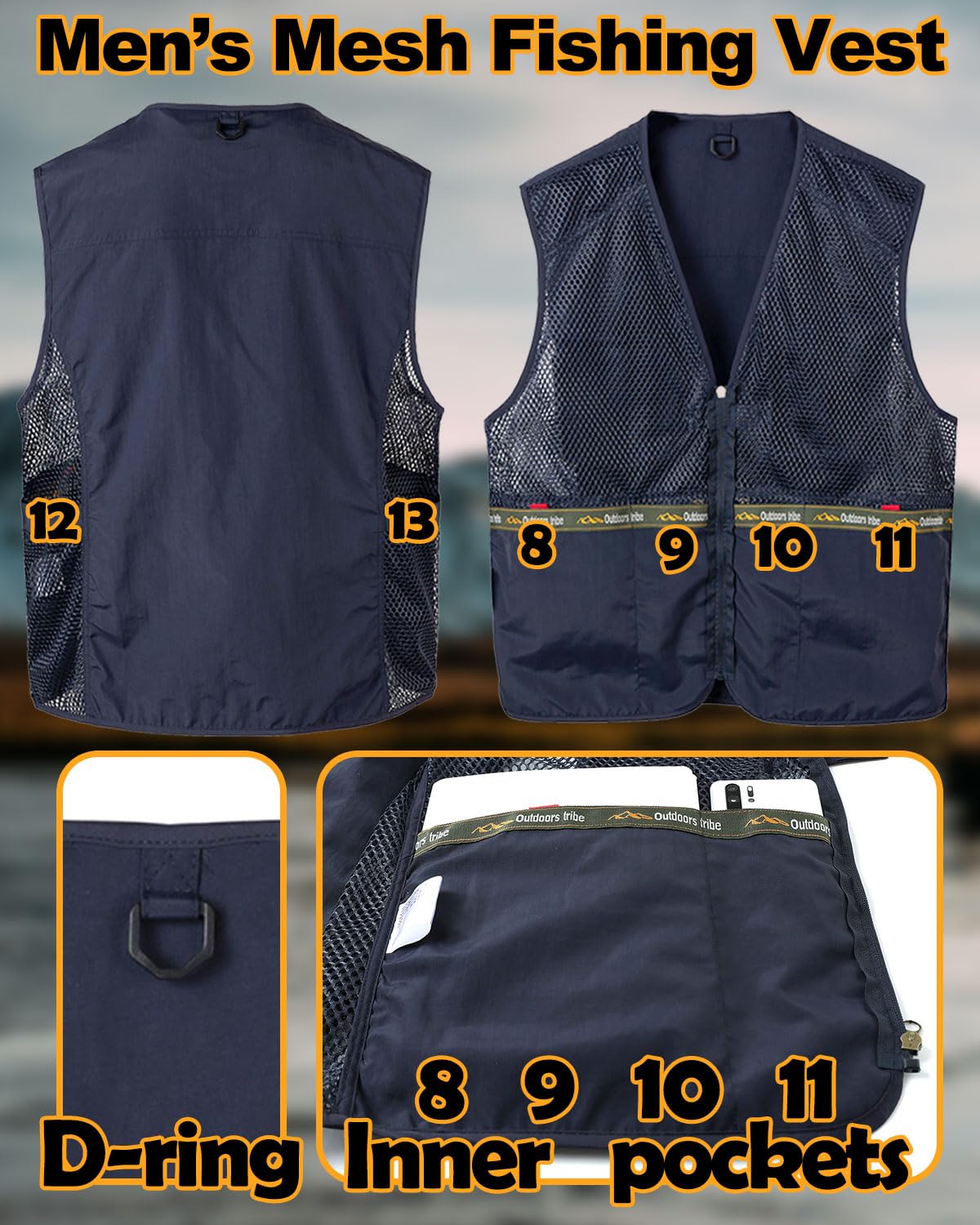 Gilet da Lavoro Uomo Gilet da Pesca Multi-Tasca Estivo Maglia Giubbotto Senza Maniche Leggero Traspirante Giacca per Estate All'aperto Fotografia Campeggio Escursionismo
