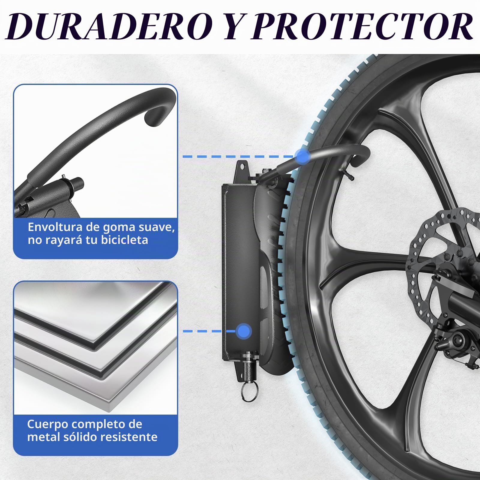 WELDUN Juego de 2 soportes de pared para bicicleta, soporte giratorio para bicicleta, soporte vertical para almacenamiento de bicicletas para garaje e interior, capacidad de carga de 30 kg