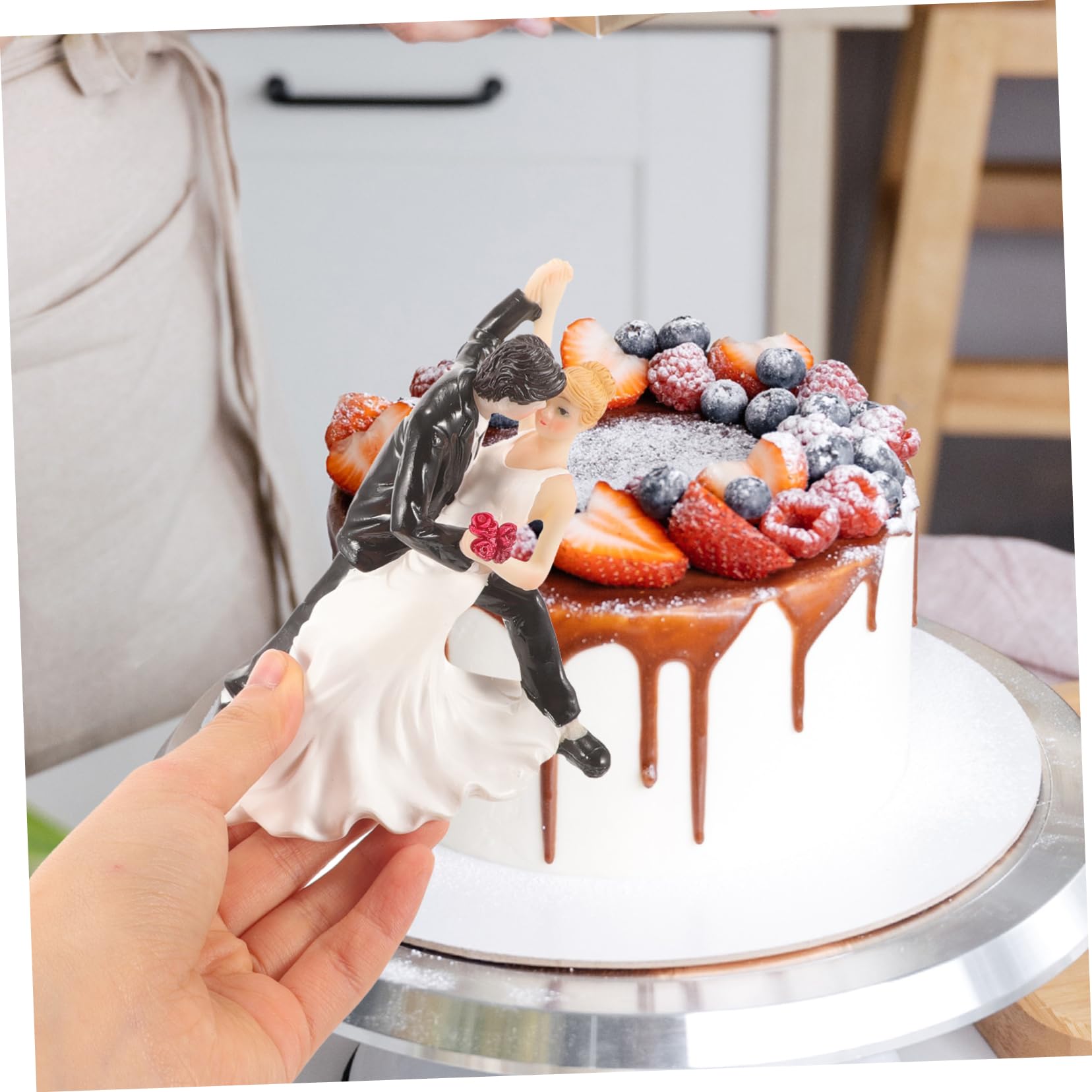 Elegante Decorazione per Torta Nuziale in Resina Topper Decorativo per Torta Nuziale per Occasioni Speciali