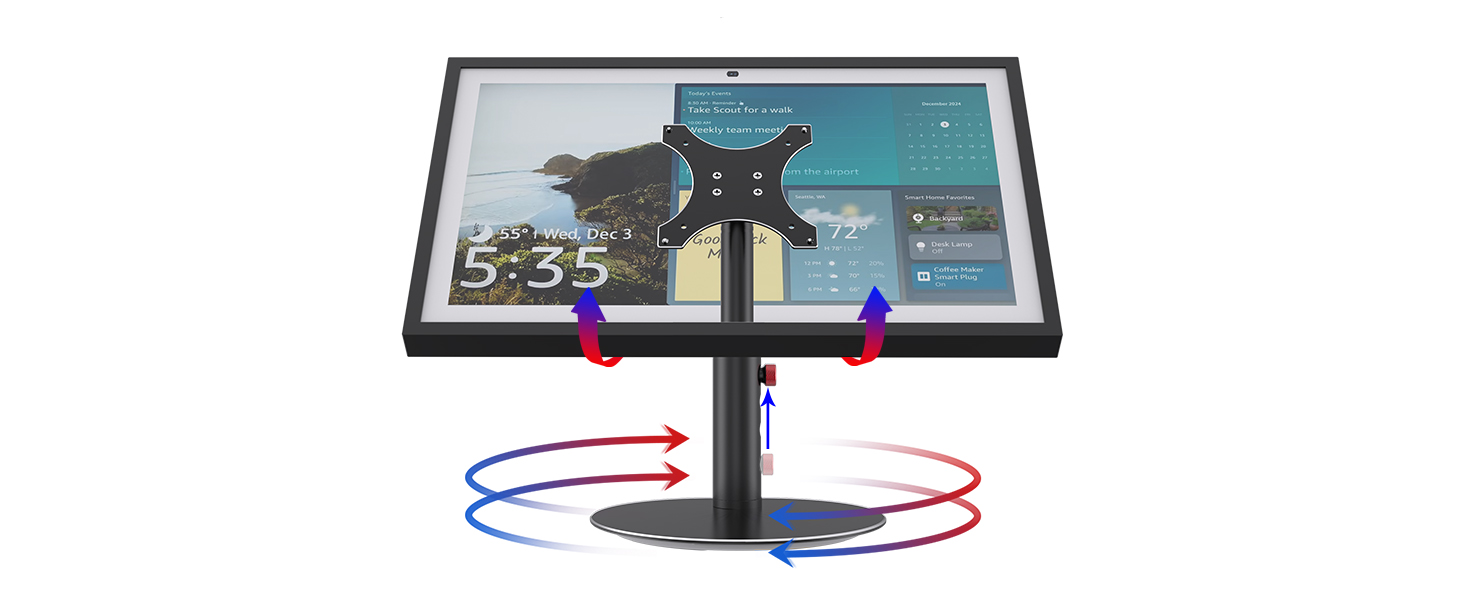 Adjustable Desk Stand For Echo Show 15 And Show 21 Alexa 15 Stand ITSHOM Stand For Echo Show 15 (1st, 2nd Gen), Echo Show 21 With Swivel And Tilt Design, 4-Level Height - View #2