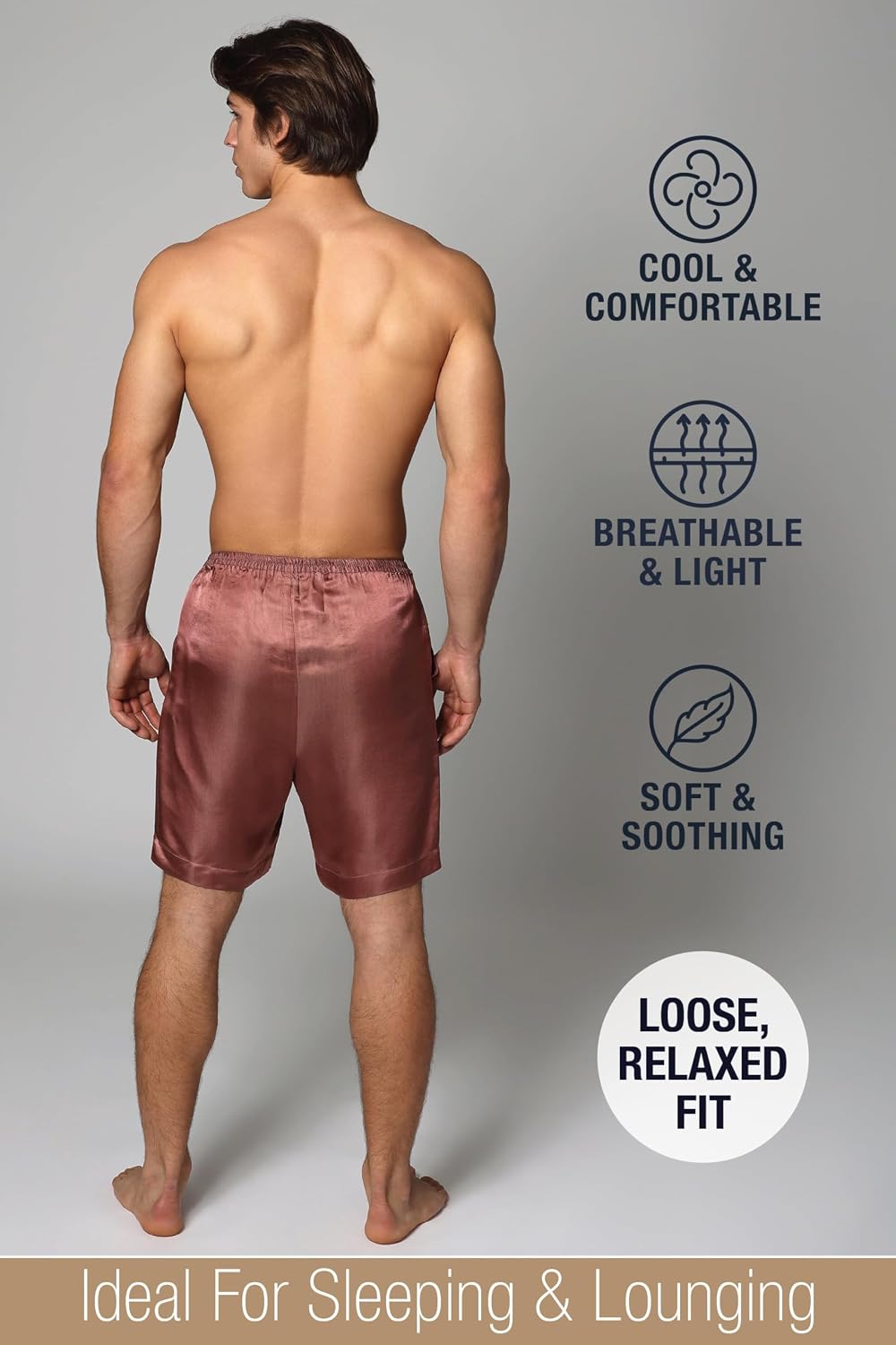 Tara Sartoria Luxury Artisan Silk Boxer Shorts For Men, 27mm Washable Natural Silk