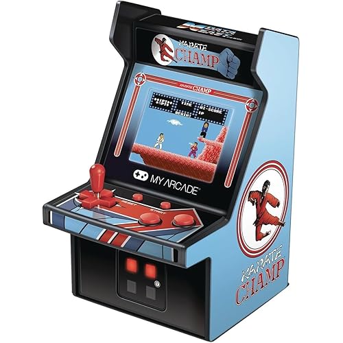 My Arcade Karate Champ Micro Player Arcade Machine: Fully Playable, 6.75 Inch Collectible, Color Display, Speaker, Volume Buttons, Headphone Jack - Electronic Games
