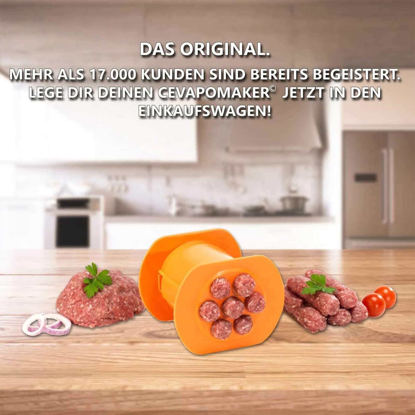 Cevapcici Presse Maker – Wiederverwendbare Wurstform, manueller Fleischfüller, 7 Würstchen mit Antihaftbeschichtung, schnelles Formwerkzeug für Grillen, Hot Dog-Bastelarbeiten, hausgemachte