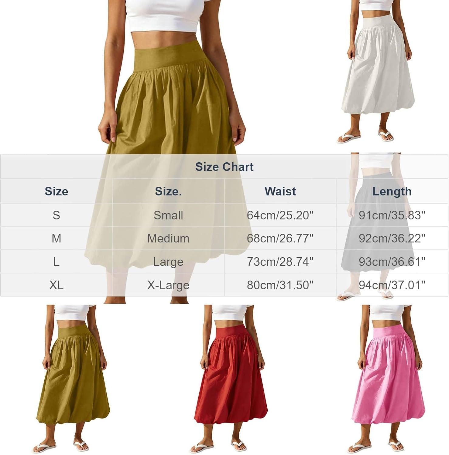 Women Y2k Bubble Maxi Skirt Summer Elastic High Waist A Line Long Skirt Casual Ruffle Pleated Solid Midi Skirts