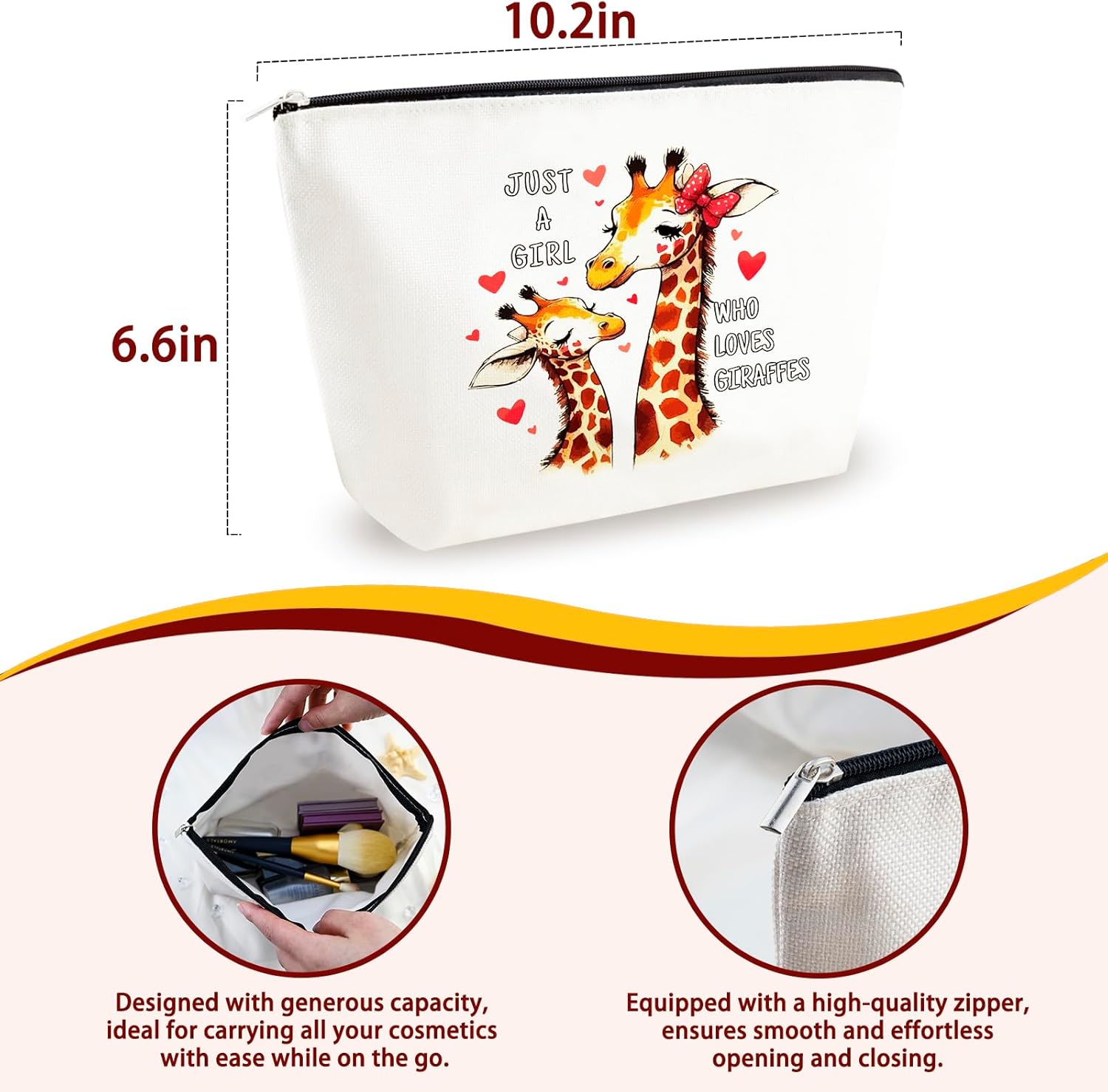 Giraffe Gifts for Women Giraffes Gift for Her Giraffe Decor Stuff Bag for Giraffes Lovers Giraffes Cosmetic Bag Travel Toiletry Bags Graduation Birthday Christmas Stocking Stuffers - Image 2