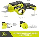 SnapFresh 4V Cordless Electric Pruning Shears, 4.0Ah Battery Powered Garden Pruner with Extra Blade, 3/4" Cutting Capacity, Tool-Free Quick Blade Swap, Lightweight Branch Cutter Gardening Scissors