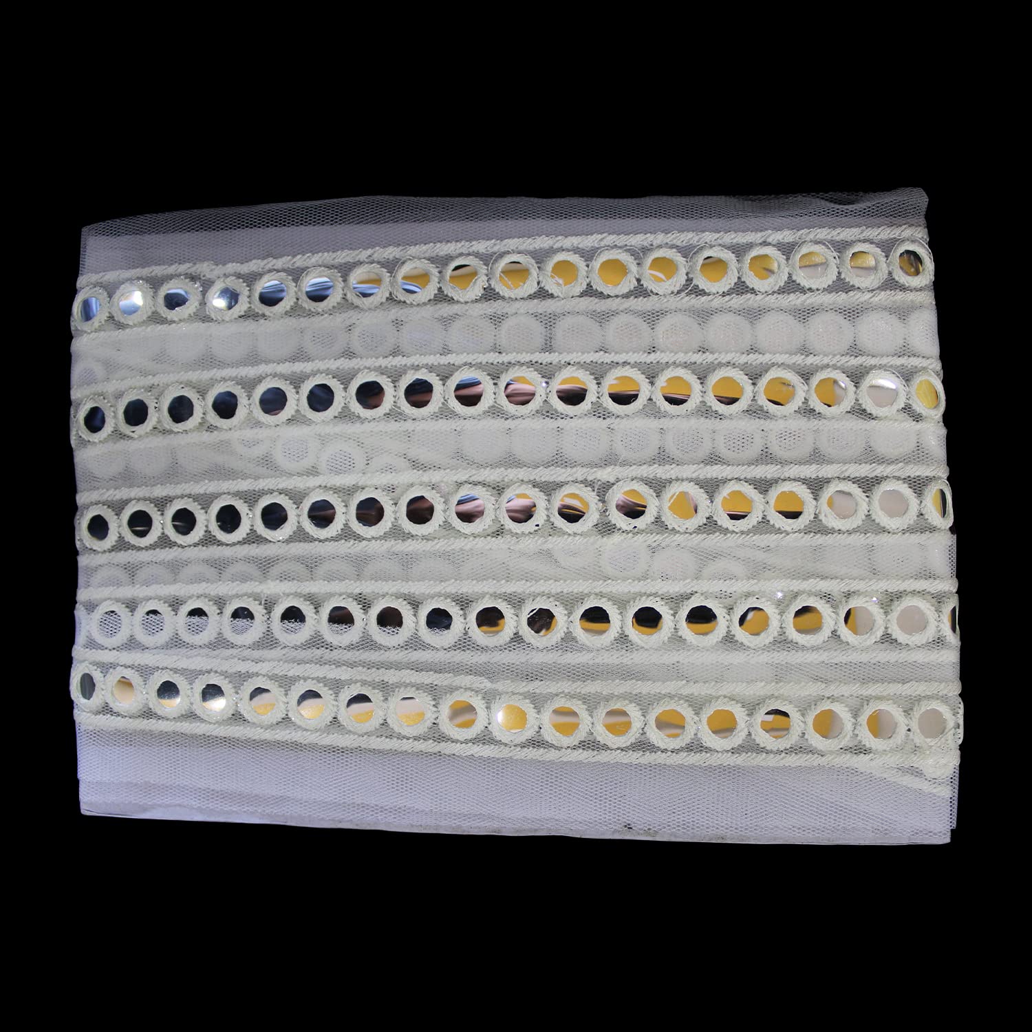 Trimming Shop Ruban En Dentelle Miroir Pour Couture, Loisirs Créatifs, Embellissement, Robes De Mariée, Vêtements Tendance, Noir, 13 Mm De Large, 4 Mètres