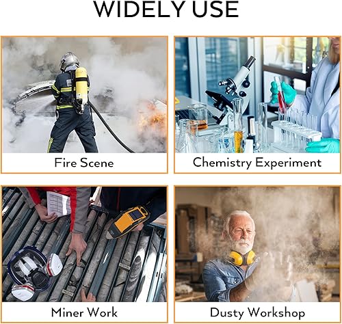 Miniatura 9 de INCLY Juego de respiradores, cubierta de media cara y cara completa para productos químicos y pintura, respiración segura contra el polvo