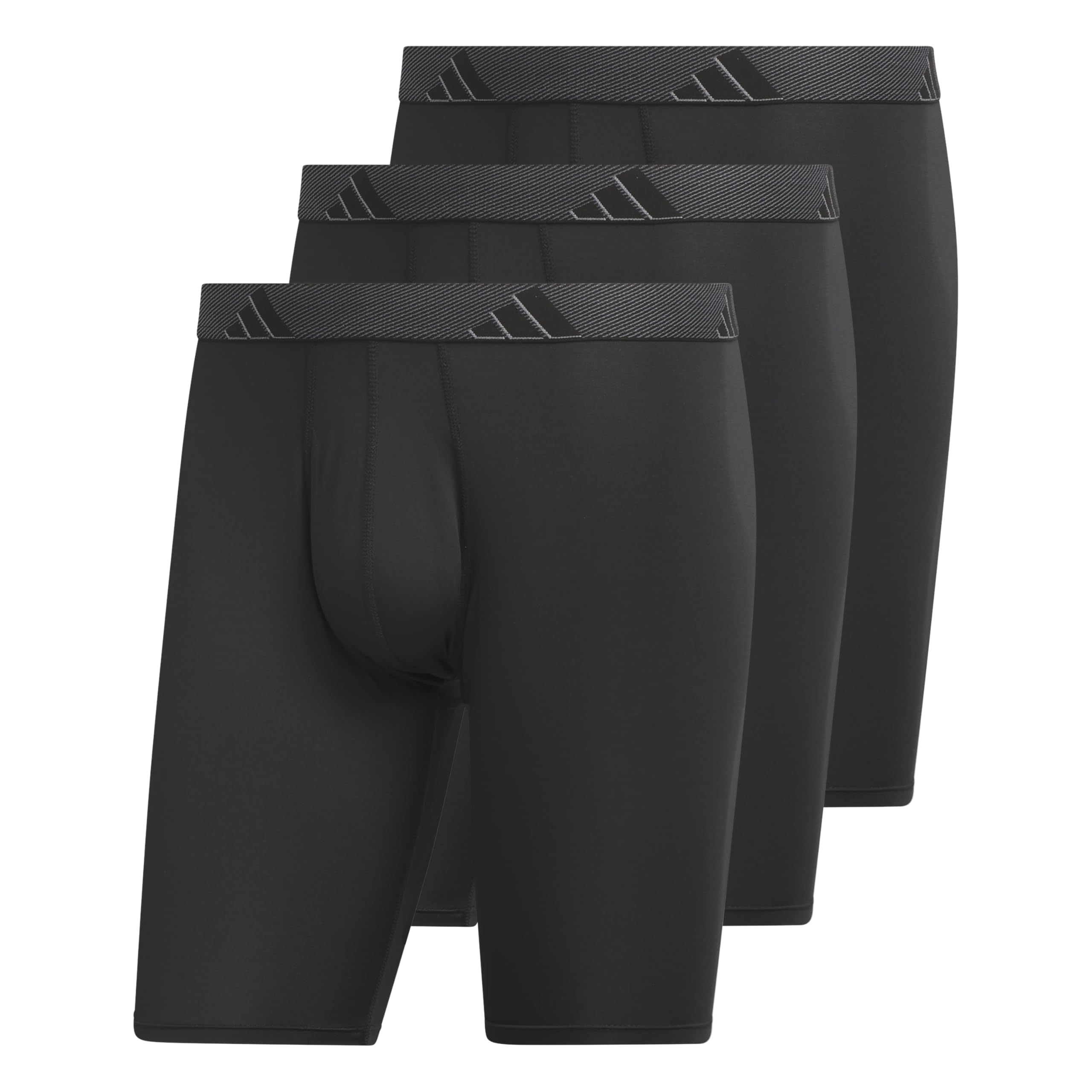 adidas Mens Performance 3-Pack Long Boxer Brief Underwear Boxer Briefs - 3-Pack Long Mens Underwear Pack
