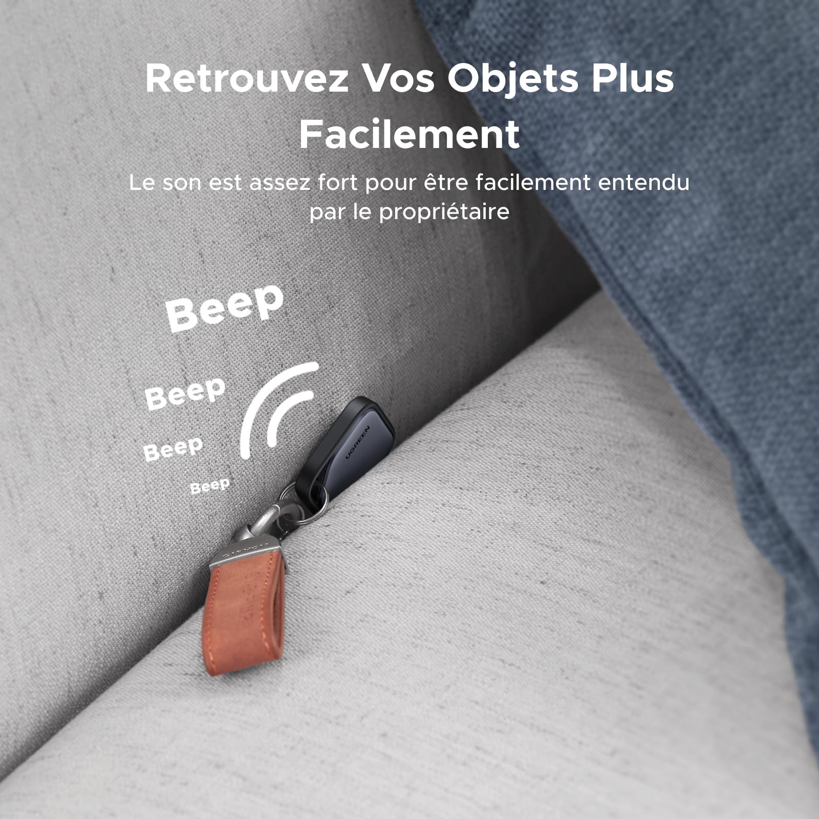 UGREEN FineTrack Finder Tag Traceur Fonctionne avec Find My (iOS Uniquement) 2 Ans Batterie Localisateur d'Objets Bluetooth pour Clés Valises Portefeuilles Wallet Bagages Sacs Lot de 4